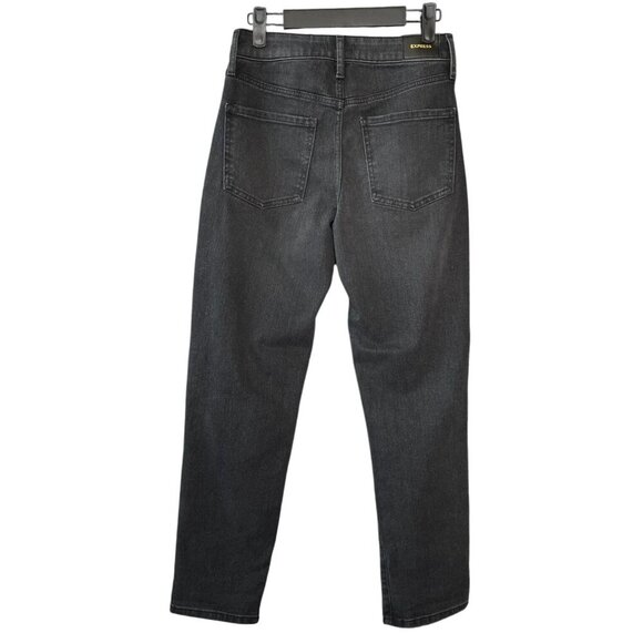 Express Boyfriend Mid Rise Distressed Black Jeans Size 0 NWT $88 - Picture 3 of 10